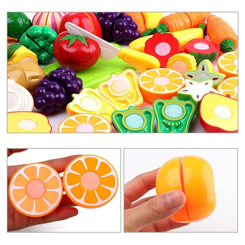 Children Kitchen Pretend Play Set Simulation Cutting Fruit Vegetable Food Cooking Miniature Thing Interactive Girl Kid Gift Toy