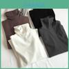 T Shirt Women High Neck Double Faced Wool Blend Slim Fit Long Sleeve For Fall Winter Fashion