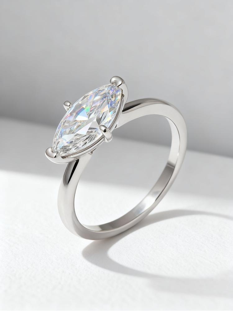 925 Sterling Silver Exquisite Fashion Marquise Shape Zircon Ring For Women Engagement Wedding Anniversary High Quality Jewelry