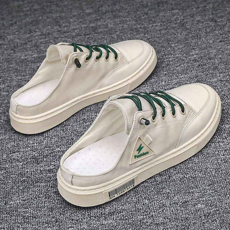 2023 Summer New Men's Outerwear Breathable, Anti Odor, Lazy, One Step, Half Tug, Casual Sports Heel Free Trendy Shoes