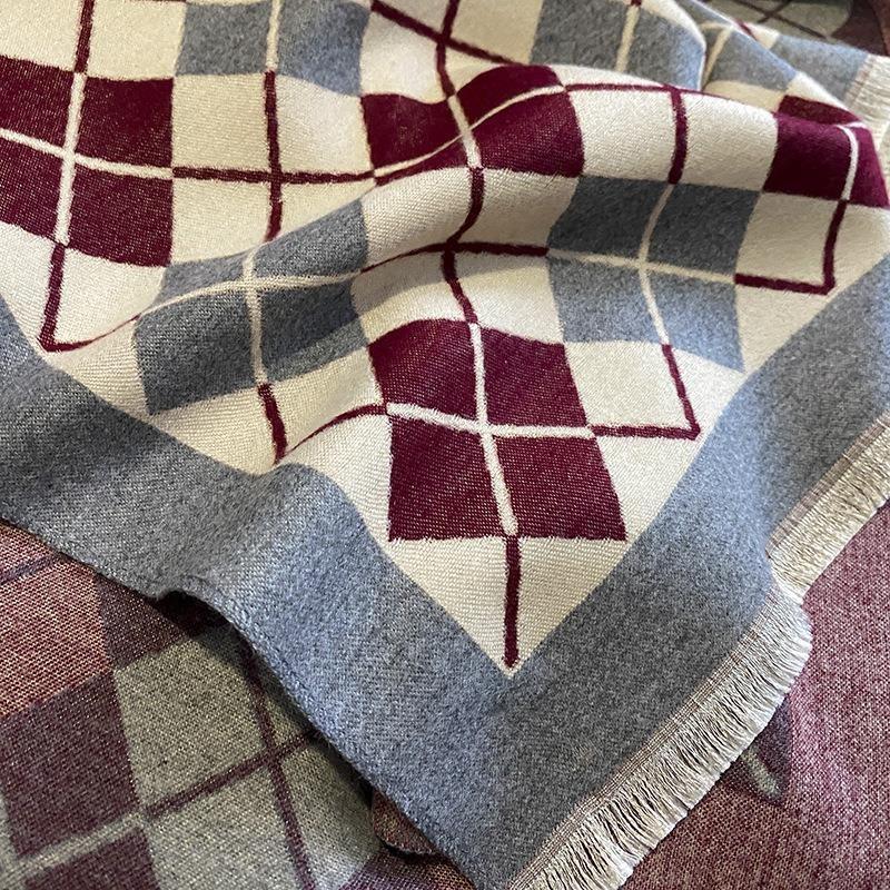 Imitation cashmere scarf women's autumn and winter new Tianzige thickened warm dual-purpose scarf shawl