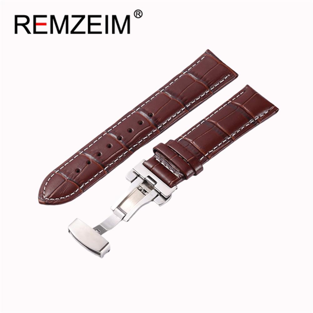 

Embossed Leather Strap with Butterfly Clasp Replacement Men Watch Band 18mm 20mm 22mm 24mm Bracelet Watch Accessories 18mm
