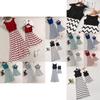 Stylish Mother And Daughter Fashion Casual Boho Stripe Maxi Matching Dress Outfits