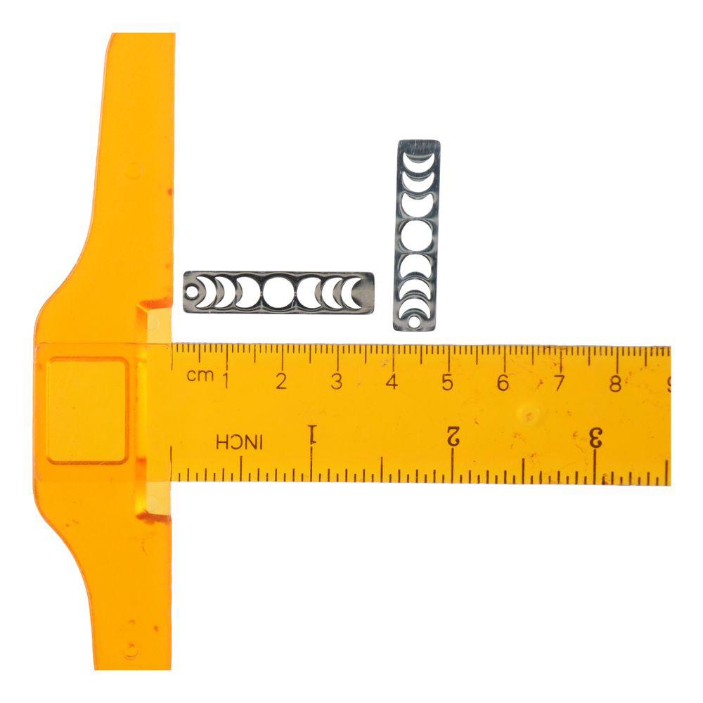 10pcs Stainless Steel Moon Phase Bar Pendants Rectangle Lasting Plated Charm  Handmade Crafts Lovers