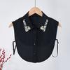 Yousheng Women Rhinestone Fake Collar Detachable Chiffon Dickey False Collar with Adjustable Straps Half-Length Fake Shirts Collar for Festive Party
