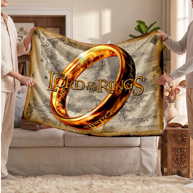 The Lord of the Rings Printed Flannel Blanket, Skin Friendly Warm Throw for Indoor Couch Bed Daily Use