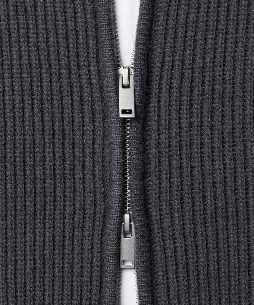 Musinsa Standard Relaxed Ribbed Knit Zip-Up [Gray]