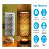Wooden Bedside LED Table Lamp for Bedroom Living Room Wood Without Bulb Pack of 1 Lamp for Home Decoration Office Study Side Lamp 35.3 Cm