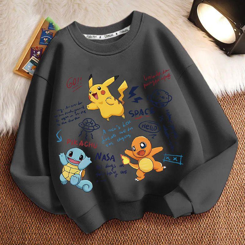 Children's Fashionable Pikachu Sweatshirts, Spring and Autumn Boys' and Girls' Casual Sweatshirts