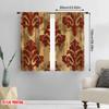 Vintage Flat Printing Curtains Burgundy Golden Abstract Digital Printed Polyester Drapes Party Decorations New Set Of 2 Made