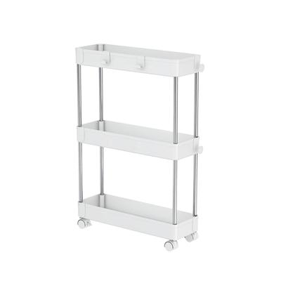 Pearl Metal Storage Cart/Wagon, Slim, 3 Tiers, White, Replus N-7946