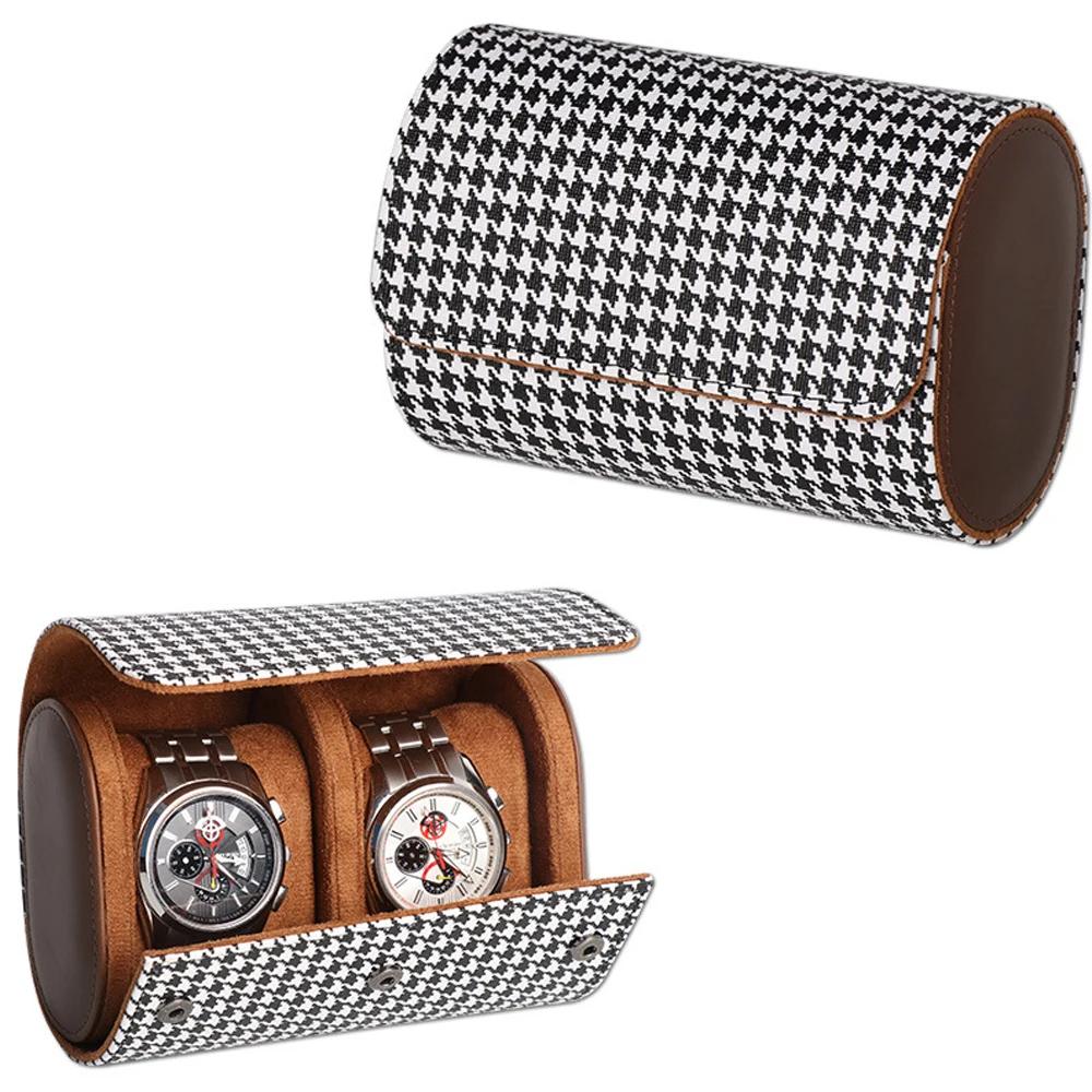 For Men Women Leather Watch Roll 1 2 3 slots Luxury Genuine Storage Box Travel Bag Watch Case Gift Box Watch Pouch