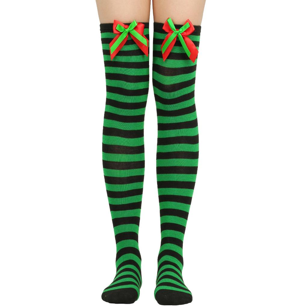 Weihnachten Overknee-Oberschenkelstrümpfe, kniehoch, warmer Strumpf, Damen-Stiefelsocke, Beinwärmer, hohe Socken für den täglichen Gebrauch, Weihnachten, Party, Cosplay