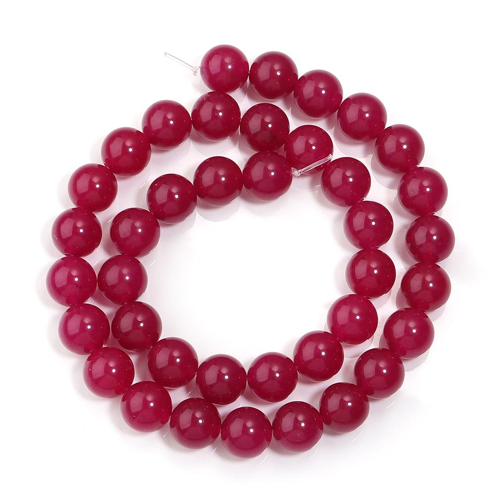 1 Strand Natural Purple Red Chalcedony Stone Beads 4 6 8 10 12mm Round Gemstone Beads for Jewelry Making DIY Bracelets Necklace