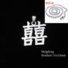 1pc Stainless Steel Ninja Pendant Necklace - Chinese Character 'Ai Qing' Symbol of Good Fortune And Love Affection for Couples