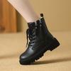Women’s Winter Boots Casual Short Motorcycle Boots Girl Fashion Street Style Black Warm Ankle Boots with Fur Plus Size