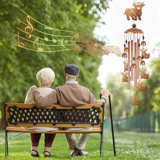 Highland Kuh Windspiel Außen Beruhigender Melodischer Ton Metall Handwerkskunst Garten Windspiel Außendekor Garten Terrassendekor