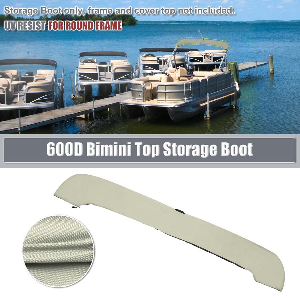 Boat Universal Bimini Top Storage Boot Cover with Light Hole