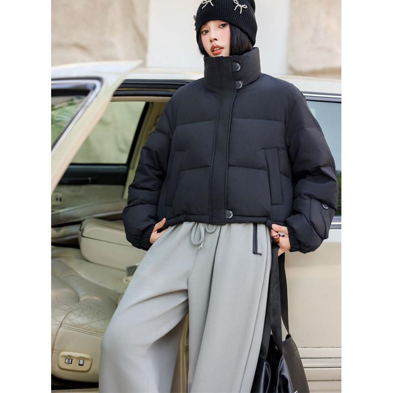 Short Pink Down Jacket for Women, New Winter Style for Small People, Thickened 90 White Duck Down