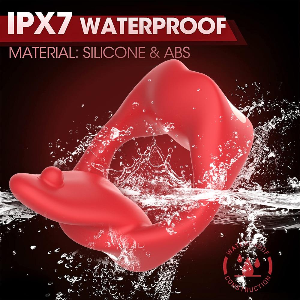 Vibrating Cock Ring for Men APP Penis Vibrator Ring Tongue Licking Scrotum Stimulation Waterproof Sex Toy for Couples