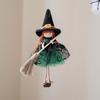 Kitchen Witch Halloween Witch Doll Hangable Decoration with Broom Collectible Figurine Ornament Hangable for Kitchen Haunted