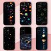Space Planet  Sun Moon Stars Phone Case For Samsung S24,S21,S22,S23,S30,Ultra,S20,Plus,Fe,Lite,Note,10,9,5G Black Soft Shell