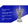 Lord Tirupati Balaji Silver Plated Matte Idol for Car Dashboard | Vishnu Ji Idol for Office Desk Venkateswara Swamy Murti for Home Decor