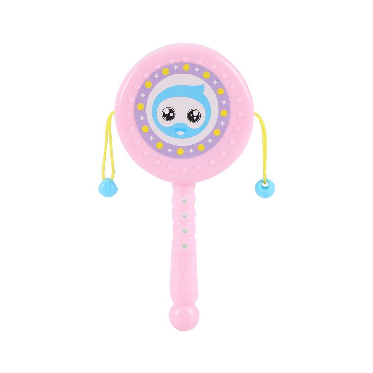 Chewable Rattle & Hand Drum for Newborns, 0-1 Year Old - Educational Toy for Babies 3 Months+