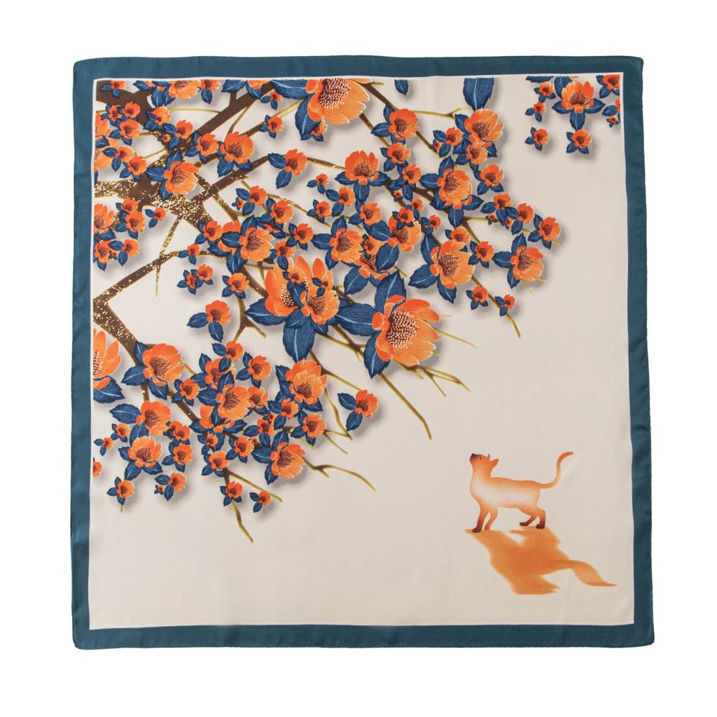 New scarf printed square scarf retro silk scarf atmosphere fashionable versatile scarf office shawl