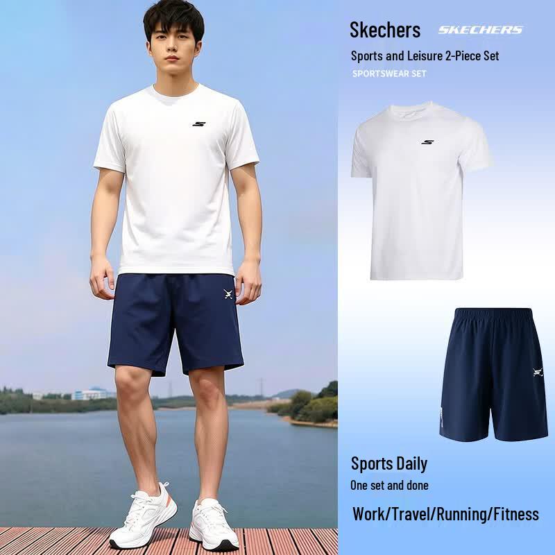 Skechers Men s Short Sleeve & Shorts Sport Set L