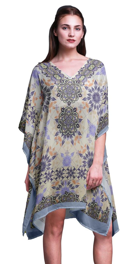 Phagun Womens Short Beach Kaftan Beachwear Bikini Coverup Midi Dress-4X-5X