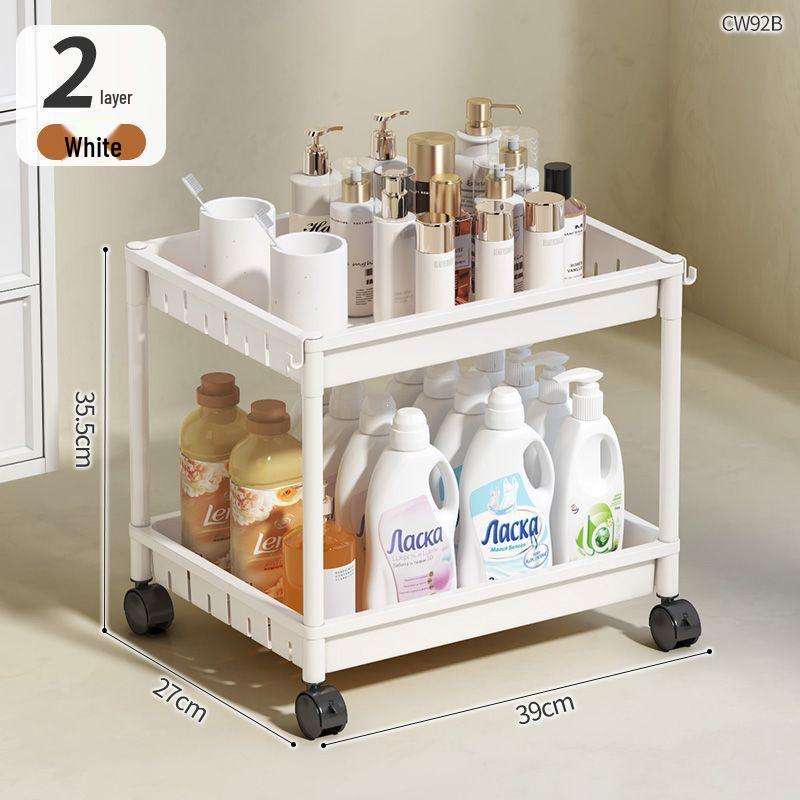Punch-Free Floor Standing Bathroom Corner Storage Rack
