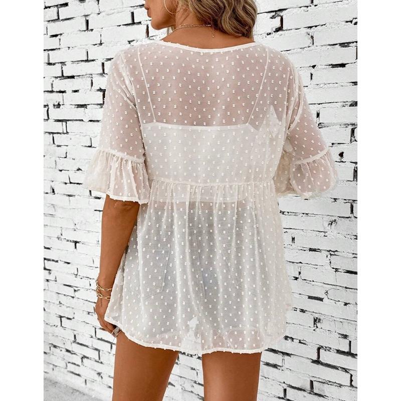Women Summer Chiffon Boho Beach Bikini Cover Cardigan Top Sunscreen Shirt Blouse