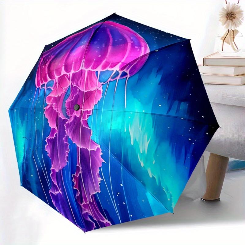 1pc Jellyfish Cosmic Automatic Open/Close Umbrella, Portable Folding Umbrella for Travel,suitable as a gift for various festivals