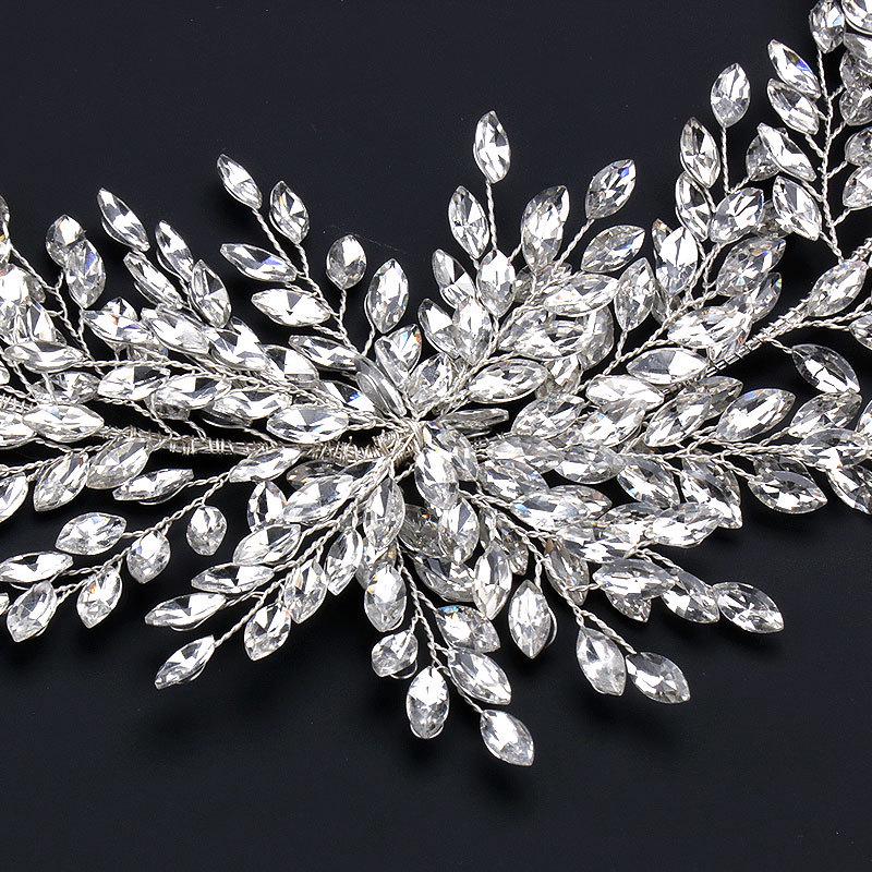 2022 Handmade European Style Bridal Glass Headband - Elegant Wedding Crown Hair Accessory