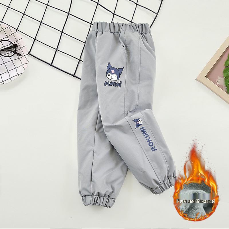 Dziewczęce spodnie wiatrochronowe z podszewką polarową - Wodoodporna, wiatroodporna odzież sportowa na jesień/zimę 2025