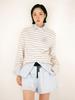 [mardimercredi] COTTON SHORTS CONTRAST WAISTBAND_SKY