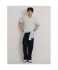 Binpolmen Open-Neck Soft Crescent Pique T-Shirt Light Gray