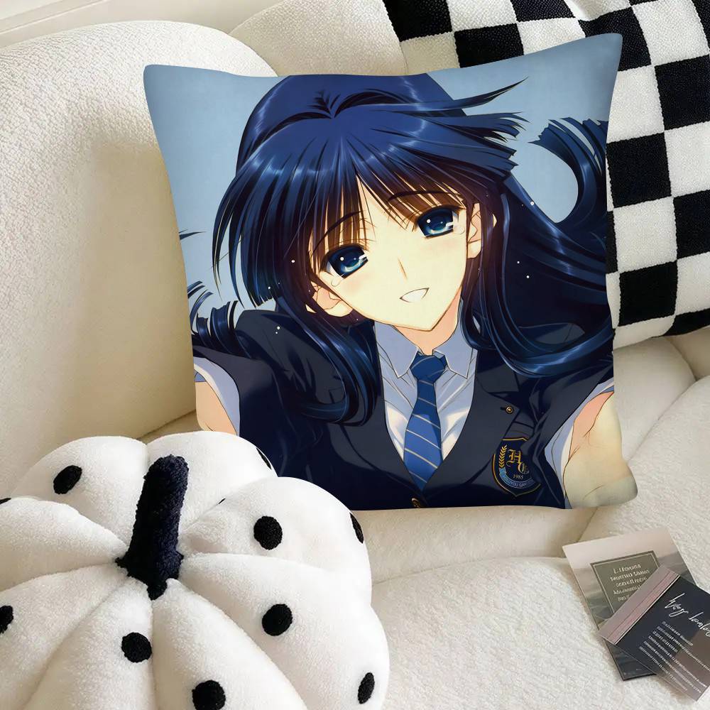 

Anime White Album2 Game Cute Pillow Case Square Pillow Bedroom Sofa Leisure Comfort Cushion Car Home Decoration 16x16Inch