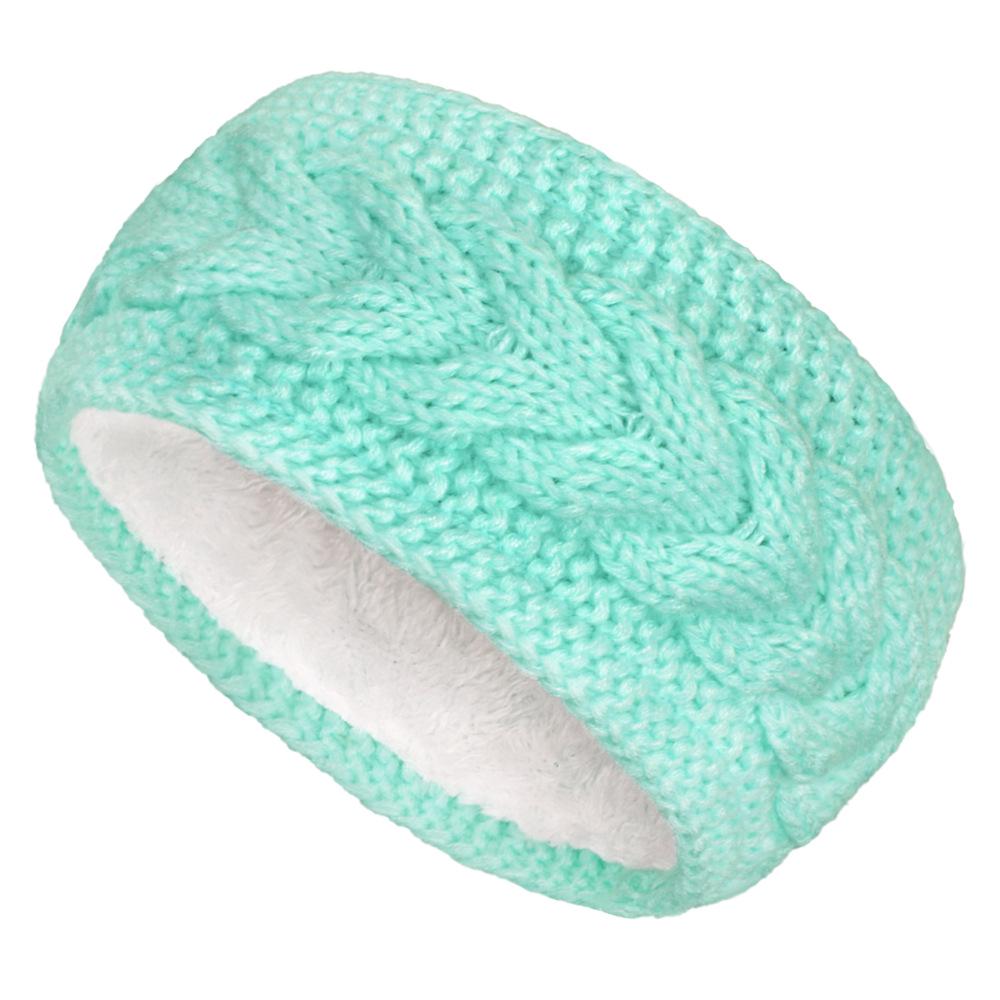 European & American Winter Plush Knit Sports Headband: Lined for Cold Protection Hair Accessory