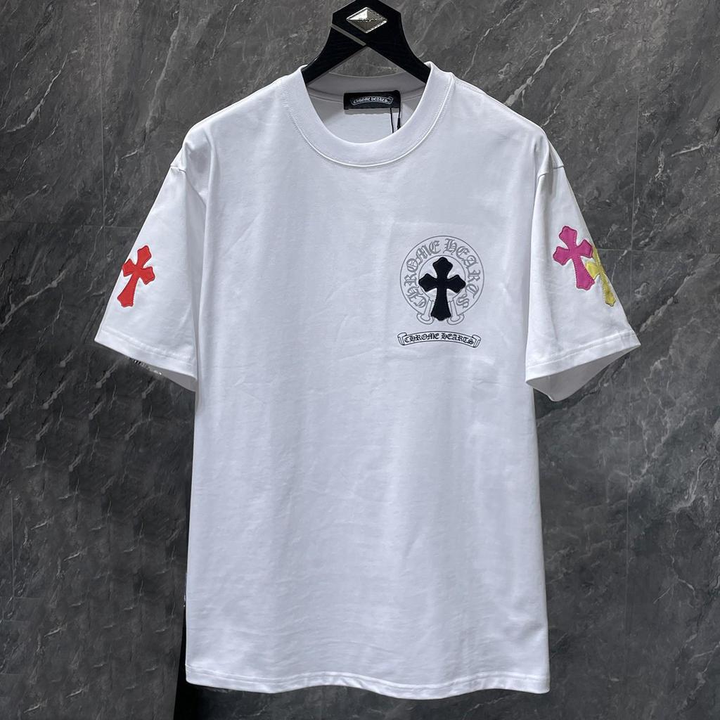 8923 CHROME HEARTS 2026 Summer New High Quality Cotton Round Neck Loose Large Size Men's and Women's T-shirt Couple T-shirt
