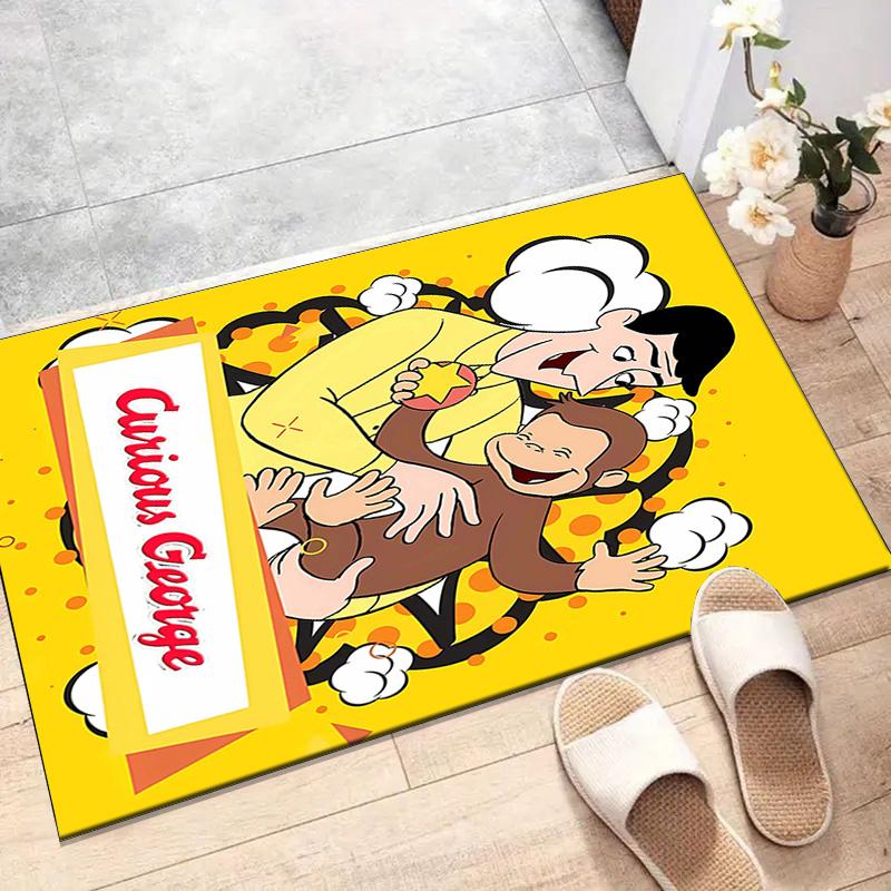 1pc Curious George (7) Design Printed Area Rug Carpet for Bedroom Living Room Home Decor Rugs Mat Non Slip Mat Rug for Bedside