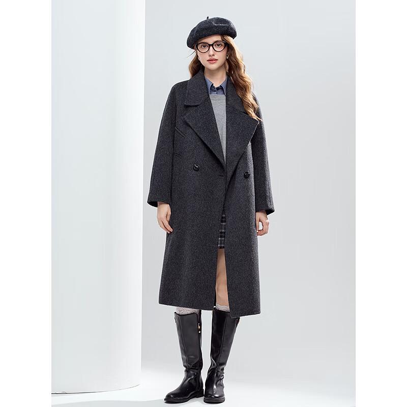 Betu Women's 2025 Winter Pure Wool Structured Overcoat