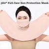 Women Sun Protection Face Mask with Drinking Hole Ice Silk Cooling UV Block Neck Cover for Cycling Outdoor Summer Accessories