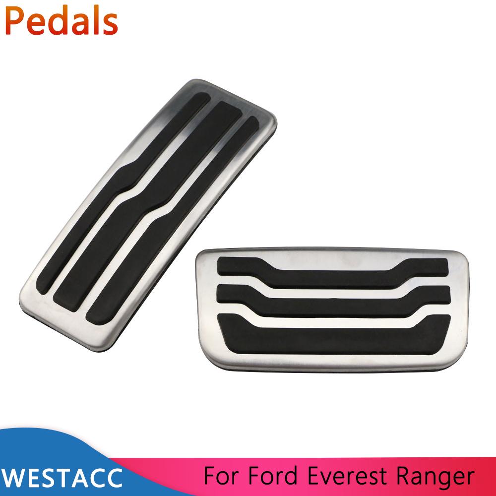 Edelstahl Auto Pedale Gas Bremse Ruhepedal Abdeckung für Ford Everest Ranger 2016 - AT MT Teile