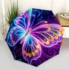 1pc Neon Butterfly Automatic Open/Close Umbrella with Folding feature Compact Travel Umbrella, Lightweight design, for Commuting, Business147