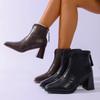 Women's Shoes - Fall/Winter Shoes - Retro Short Boots - High-heeled Boots - Women's Boots - Single Boots