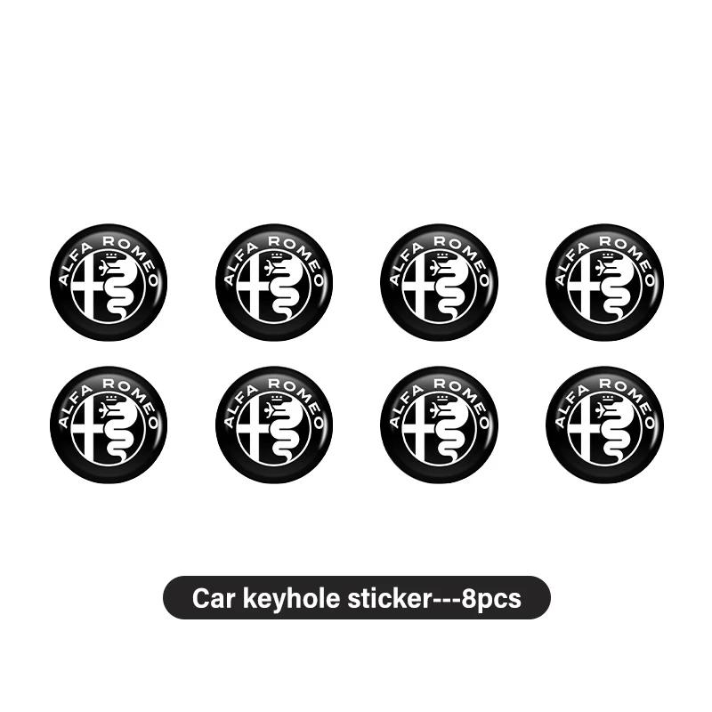 

Car Stickers For Alfa Romeo 8pcs Car Door Keyhole Protection Stickers Lock Core Decal For Alfa Romeo GT Stelvio F1 Brera Volante