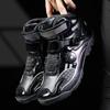 37-48 Herren-/Damen High Top Motorradstiefel Motorradstiefel Drehknopf Klettverschluss Fahrradstiefel