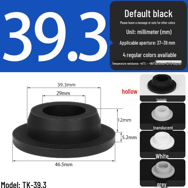 Black High-Temperature Resistant T-Shaped Silicone Stopper - Round Hole Rubber Gasket & Shock-Absorbing Blind Plug